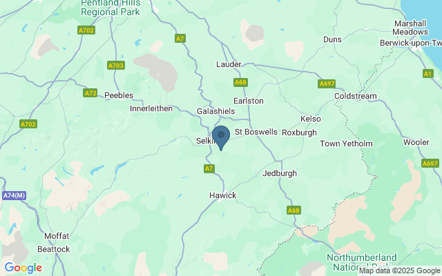 Kaart met locatie Grensgebied Engeland en Schotland